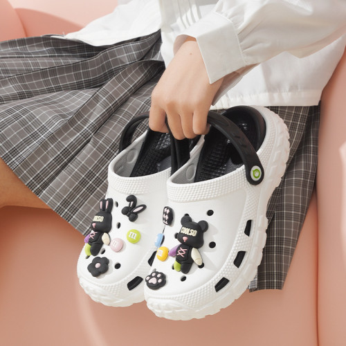 洞洞鞋防滑防腳臭不磨腳女外穿厚底增高卡通涼拖鞋夏季踩屎感拖鞋