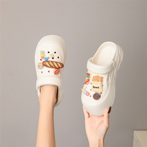 踩屎感洞洞鞋女士拖鞋夏季包頭鞋帶跟外穿女生沙灘鞋eva涼鞋 踩屎感洞洞鞋女士拖鞋夏季包頭鞋帶跟外穿女生沙灘鞋eva涼鞋