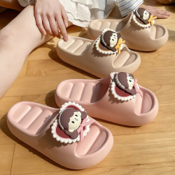 可愛厚底涼拖鞋女2025新款夏季外穿踩屎感ins少女心室內家居防滑