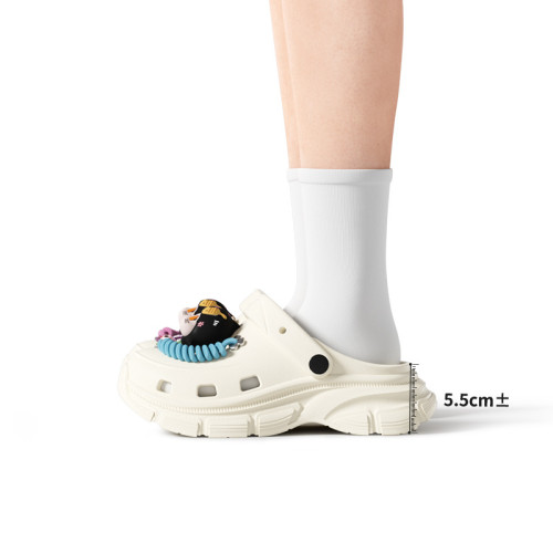 2025年新款鯊魚貝貝DIY洞洞鞋情侶純色綁帶增高鞋底eva春夏涼拖鞋 2025年新款鯊魚貝貝DIY洞洞鞋情侶純色綁帶增高鞋底eva春夏涼拖鞋