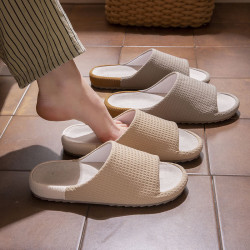日式厚底亞麻拖鞋男四季居家吸汗防滑靜音情侶春夏秋棉麻布拖鞋女
