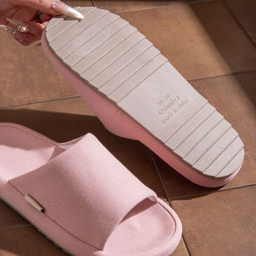 厚底亞麻拖鞋女士日式靜音居家用室內地板防滑情侶棉布麻拖鞋四季 厚底亞麻拖鞋女士日式靜音居家用室內地板防滑情侶棉布麻拖鞋四季