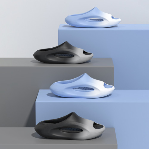 漸變踩屎感拖鞋男士夏季戶外穿運動男款潮流厚底情侶涼拖鞋