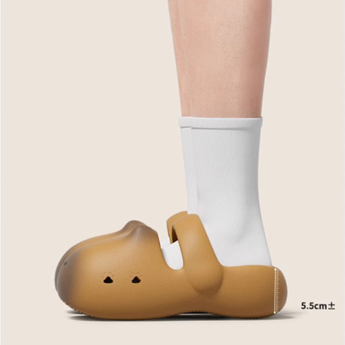 卡皮巴拉水豚半拖鞋女夏外穿卡通綁帶洞洞鞋室內居家防滑涼拖鞋女