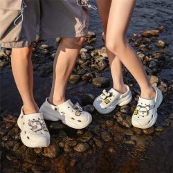 韓版厚底洞洞鞋女款增高7.0夏季外穿eva增高防滑防臭包頭沙灘拖鞋