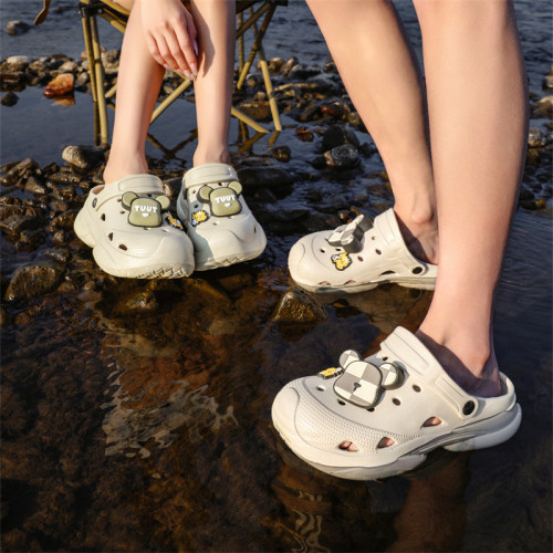 韓版厚底洞洞鞋女款增高7.0夏季外穿eva增高防滑防臭包頭沙灘拖鞋