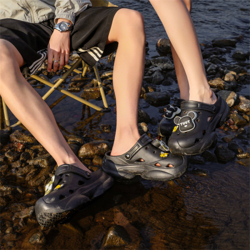 韓版厚底洞洞鞋女款增高7.0夏季外穿eva增高防滑防臭包頭沙灘拖鞋