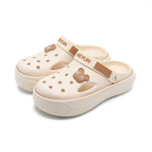 踩屎感洞洞鞋女士拖鞋夏季包頭鞋帶跟外穿女生沙灘鞋eva涼鞋 踩屎感洞洞鞋女士拖鞋夏季包頭鞋帶跟外穿女生沙灘鞋eva涼鞋