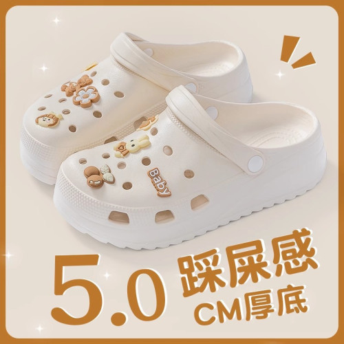 厚底洞洞鞋女款夏季2025新款半拖防滑涼鞋沙灘鞋包頭拖鞋女士外穿 厚底洞洞鞋女款夏季2025新款半拖防滑涼鞋沙灘鞋包頭拖鞋女士外穿