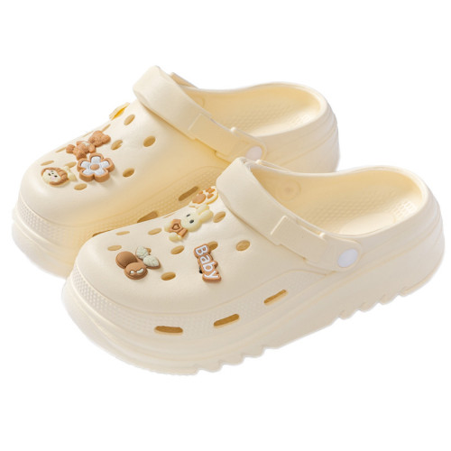 厚底洞洞鞋女款夏季2025新款半拖防滑涼鞋沙灘鞋包頭拖鞋女士外穿 厚底洞洞鞋女款夏季2025新款半拖防滑涼鞋沙灘鞋包頭拖鞋女士外穿