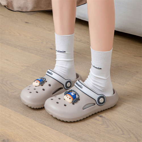 2025洞洞鞋女厚底可愛包頭外穿沙灘鞋踩屎感涼拖鞋家居舒適軟底