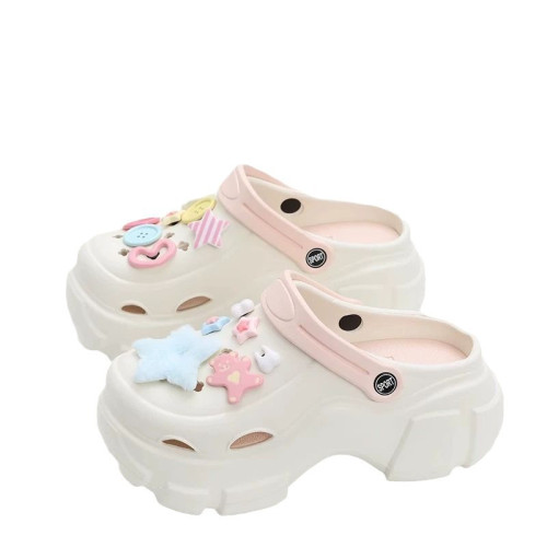 踩屎感厚底洞洞鞋女夏季可愛少女心Y2K多巴胺ins外穿增高EVA拖鞋