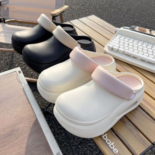 厚底踩屎感洞洞鞋女夏季外穿防滑耐磨增高海邊沙灘兩穿包頭涼拖鞋 厚底踩屎感洞洞鞋女夏季外穿防滑耐磨增高海邊沙灘兩穿包頭涼拖鞋