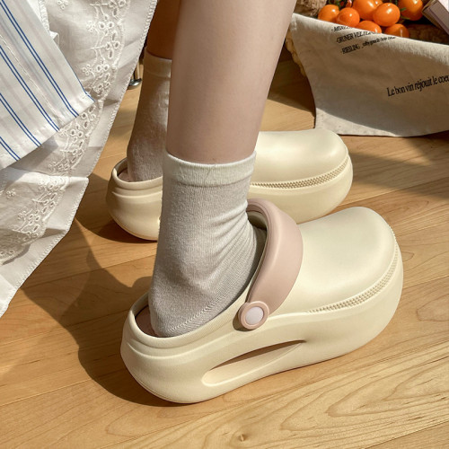 厚底踩屎感洞洞鞋女夏季外穿防滑耐磨增高海邊沙灘兩穿包頭涼拖鞋 厚底踩屎感洞洞鞋女夏季外穿防滑耐磨增高海邊沙灘兩穿包頭涼拖鞋