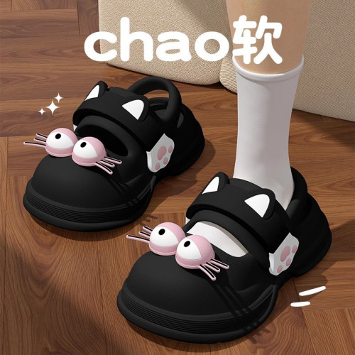 貓咪涼鞋女夏季外穿2025新款室內家居網紅厚底防滑沙灘涼拖鞋女士 貓咪涼鞋女夏季外穿2025新款室內家居網紅厚底防滑沙灘涼拖鞋女士