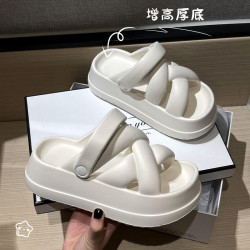 羅馬ins網紅涼鞋女夏季時尚外穿踩屎感厚底增高兩穿沙灘涼拖鞋女