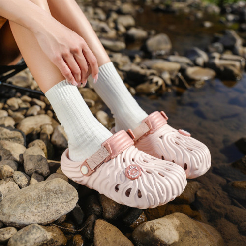 潮牌指紋洞洞鞋女夏季百搭外穿防滑厚底涼鞋情侶個性沙灘包頭拖鞋 潮牌指紋洞洞鞋女夏季百搭外穿防滑厚底涼鞋情侶個性沙灘包頭拖鞋