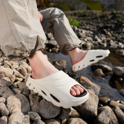 踩屎感厚底EVA男士拖鞋 網紅爆款運動軟底防臭防滑耐磨情侶一字拖