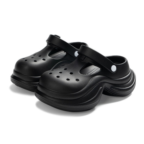 增高厚底洞洞鞋女夏季可外穿防滑沙灘包頭拖鞋時尚百搭eva涼拖鞋