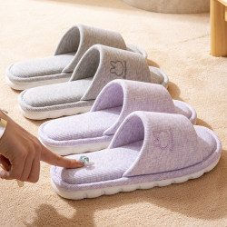 情侶亞麻拖鞋女四季居家靜音防臭可愛軟底春夏新款棉麻布拖鞋男式