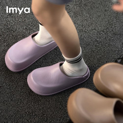 居家廚師鞋女夏季戶外防滑厚底包頭拖鞋室內居家軟底eva穆勒鞋男