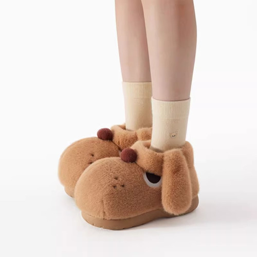 chikoku小狗棉鞋秋冬2024新款室厚底棉靴情侶卡通短筒親子雪地靴 chikoku小狗棉鞋秋冬2024新款室厚底棉靴情侶卡通短筒親子雪地靴