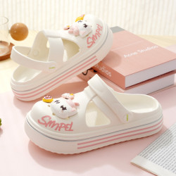 女士瑪麗珍拖鞋增高防滑透氣耐磨柔軟EVA洞洞鞋外穿包頭涼拖