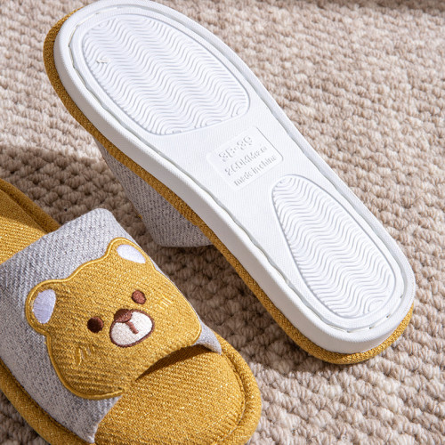 四季通用棉麻布拖鞋女春秋款卡通可愛室內居家地板靜音亞麻拖鞋男 四季通用棉麻布拖鞋女春秋款卡通可愛室內居家地板靜音亞麻拖鞋男