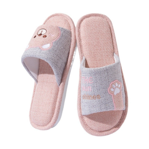 四季通用棉麻布拖鞋女春秋款卡通可愛室內居家地板靜音亞麻拖鞋男 四季通用棉麻布拖鞋女春秋款卡通可愛室內居家地板靜音亞麻拖鞋男