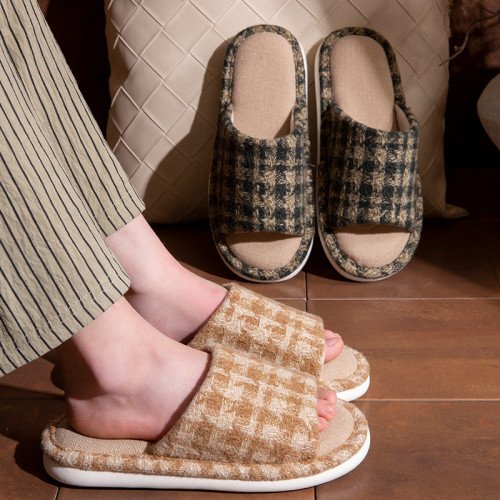 ins小香風亞麻拖鞋女春秋款家用防滑靜音四季居家室內地板拖鞋男 ins小香風亞麻拖鞋女春秋款家用防滑靜音四季居家室內地板拖鞋男