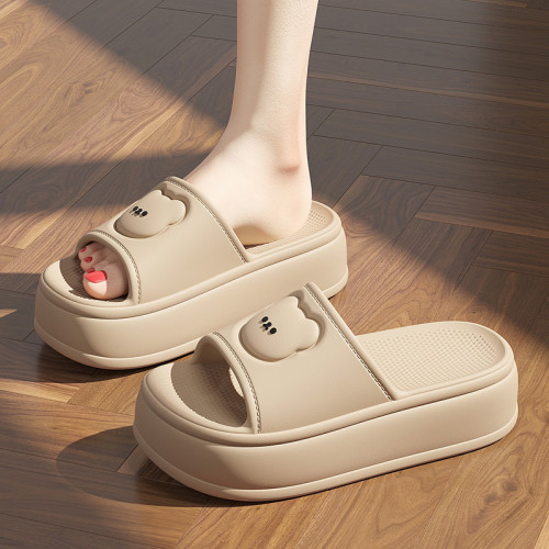 厚底eva拖鞋女士夏季外穿可愛小熊室內家居防滑踩屎感涼拖鞋