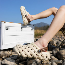 2025新款厚底時尚青年透氣沙灘洞洞鞋男eva休閒鞋