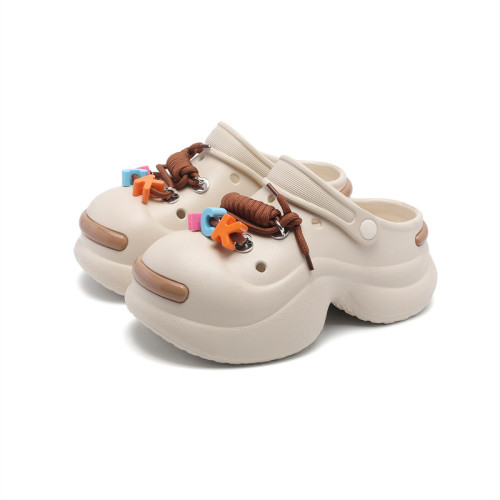 2025新款時尚厚底踩屎感洞洞鞋女DIY綁帶松糕涼鞋包頭鞋t 2025新款時尚厚底踩屎感洞洞鞋女DIY綁帶松糕涼鞋包頭鞋t