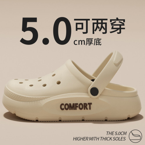 男士洞洞鞋夏季外穿踩屎感2024新款沙灘厚底防滑包頭兩穿涼拖鞋女 男士洞洞鞋夏季外穿踩屎感2024新款沙灘厚底防滑包頭兩穿涼拖鞋女