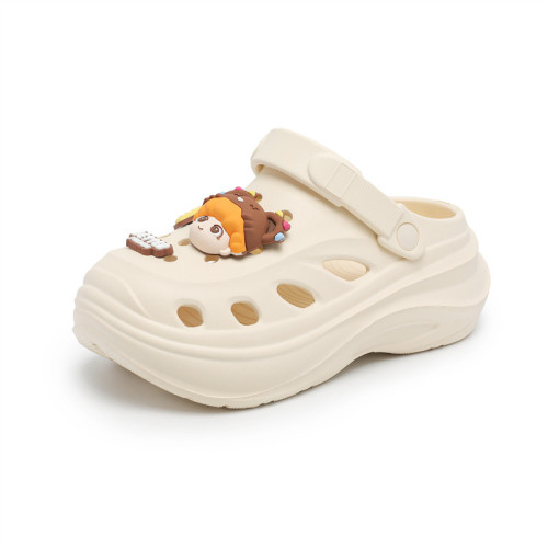 洞洞鞋女款2025新款可愛時尚卡通沙灘鞋夏季厚底增高防滑涼拖鞋女