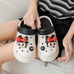 EVA洞洞鞋女款夏季外穿踩屎感增高厚底5CM防滑時尚網紅可愛沙灘鞋