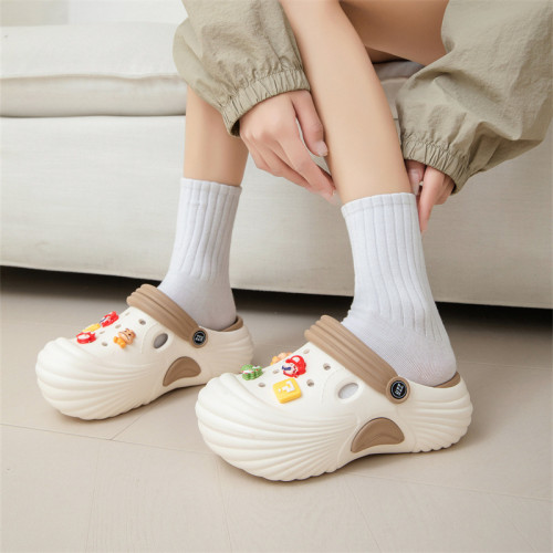 洞洞鞋女夏季戶外旅行厚底沙灘涼拖女生卡通可愛DIY配飾兩穿涼拖 洞洞鞋女夏季戶外旅行厚底沙灘涼拖女生卡通可愛DIY配飾兩穿涼拖