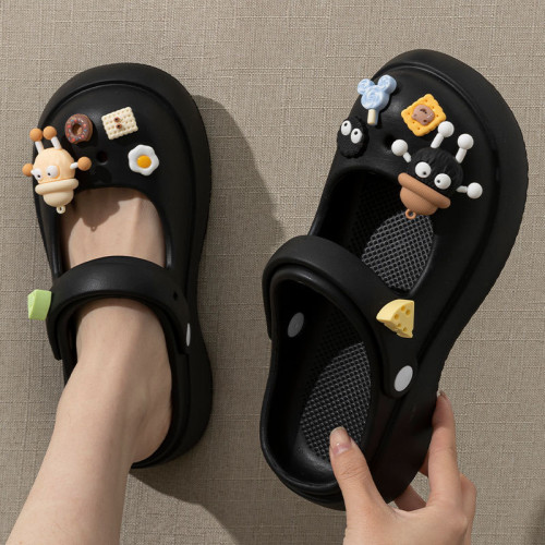 洞洞鞋女款2024新款夏季外穿厚底海邊沙灘防滑踩屎感瑪麗珍涼拖鞋