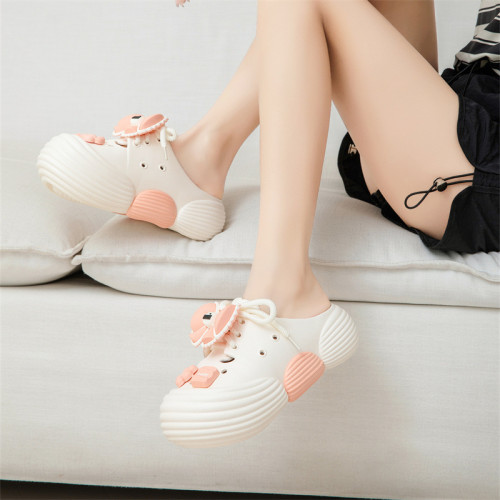 厚底洞洞鞋女2025新款夏季增高厚底踩屎感卡通暴力熊包頭涼拖鞋女 厚底洞洞鞋女2025新款夏季增高厚底踩屎感卡通暴力熊包頭涼拖鞋女