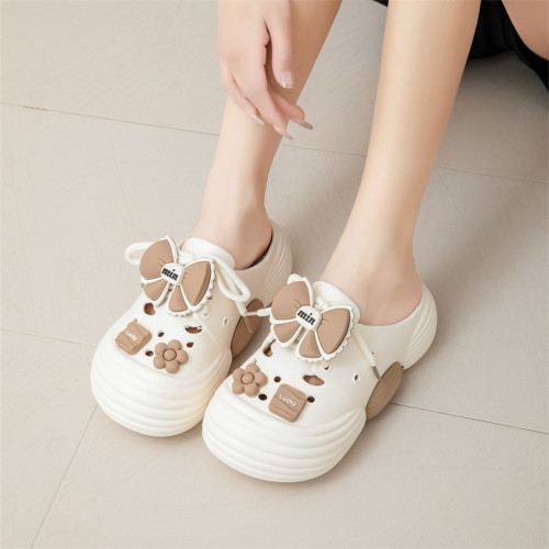 厚底洞洞鞋女2025新款夏季增高厚底踩屎感卡通暴力熊包頭涼拖鞋女 厚底洞洞鞋女2025新款夏季增高厚底踩屎感卡通暴力熊包頭涼拖鞋女