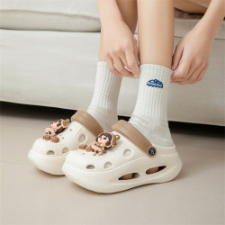 洞洞鞋女夏外穿時尚厚底包頭拖軟底舒適護士鞋防滑半拖海邊沙灘鞋