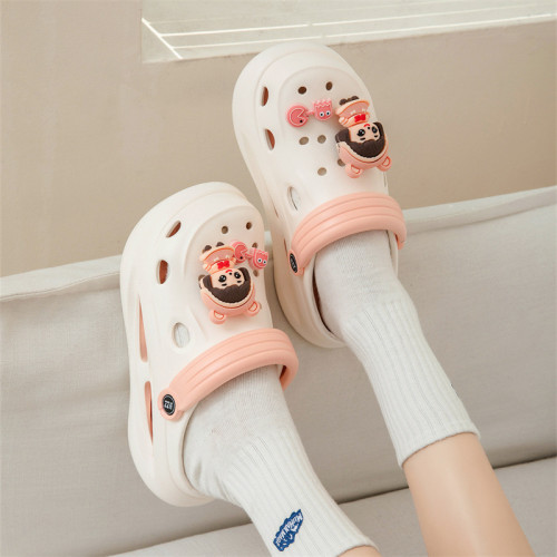 洞洞鞋女夏外穿時尚厚底包頭拖軟底舒適護士鞋防滑半拖海邊沙灘鞋