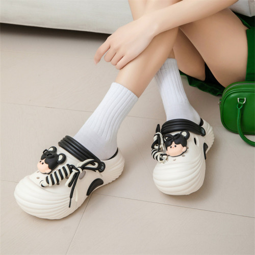 DIY包頭系鞋帶洞洞鞋女生厚底增高半拖EVA簡約外穿拖鞋夏季涼拖鞋 DIY包頭系鞋帶洞洞鞋女生厚底增高半拖EVA簡約外穿拖鞋夏季涼拖鞋