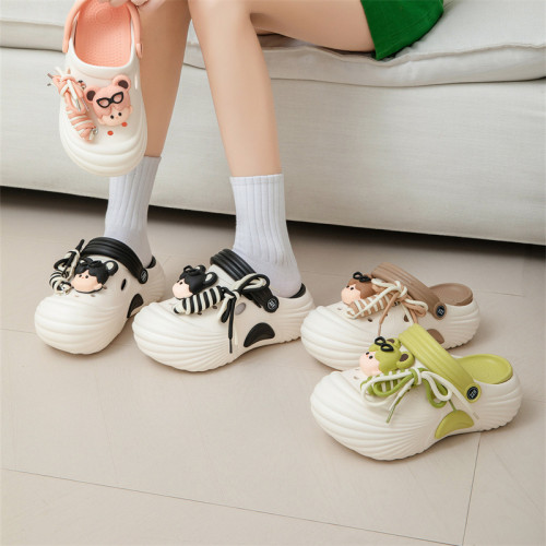 DIY包頭系鞋帶洞洞鞋女生厚底增高半拖EVA簡約外穿拖鞋夏季涼拖鞋 DIY包頭系鞋帶洞洞鞋女生厚底增高半拖EVA簡約外穿拖鞋夏季涼拖鞋