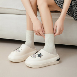 小香風雲朵洞洞鞋女夏新款星星鏈條時尚舒適海邊度假兩穿涼拖鞋女