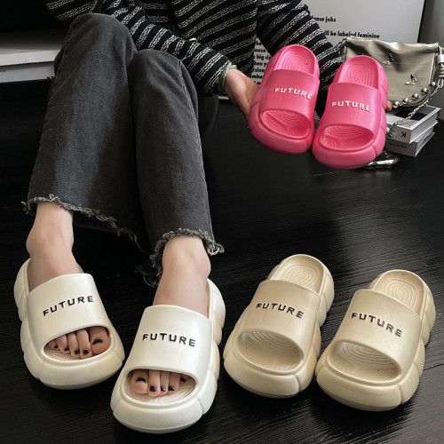 踩屎感拖鞋女夏季室內家居洗澡防滑EVA不臭腳外穿增高厚底涼拖鞋