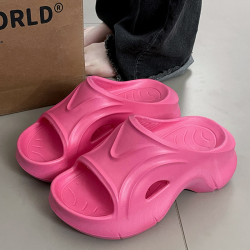 增高跟拖鞋女夏季外穿2025新款時尚一字拖松糕厚底涼拖防滑沙灘鞋