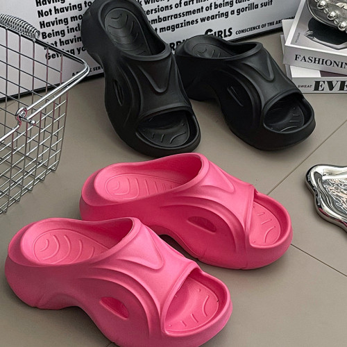 增高跟拖鞋女夏季外穿2025新款時尚一字拖松糕厚底涼拖防滑沙灘鞋