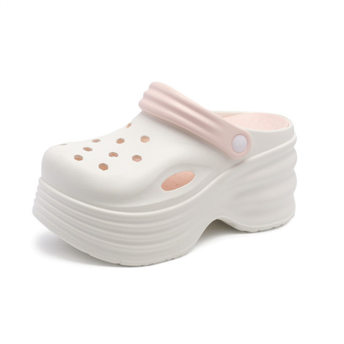 增高洞洞鞋女外穿夏季時尚純色網紅厚底包頭拖鞋松糕跟沙灘涼拖鞋 增高洞洞鞋女外穿夏季時尚純色網紅厚底包頭拖鞋松糕跟沙灘涼拖鞋