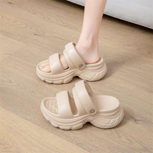 爆款松糕涼鞋女EVA新款夏外穿增高厚底踩屎感時尚沙灘涼拖鞋